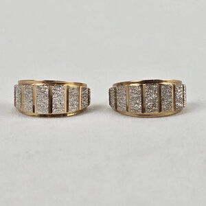 AAJ 10k Gold Hoop Diamond Dust Earrings